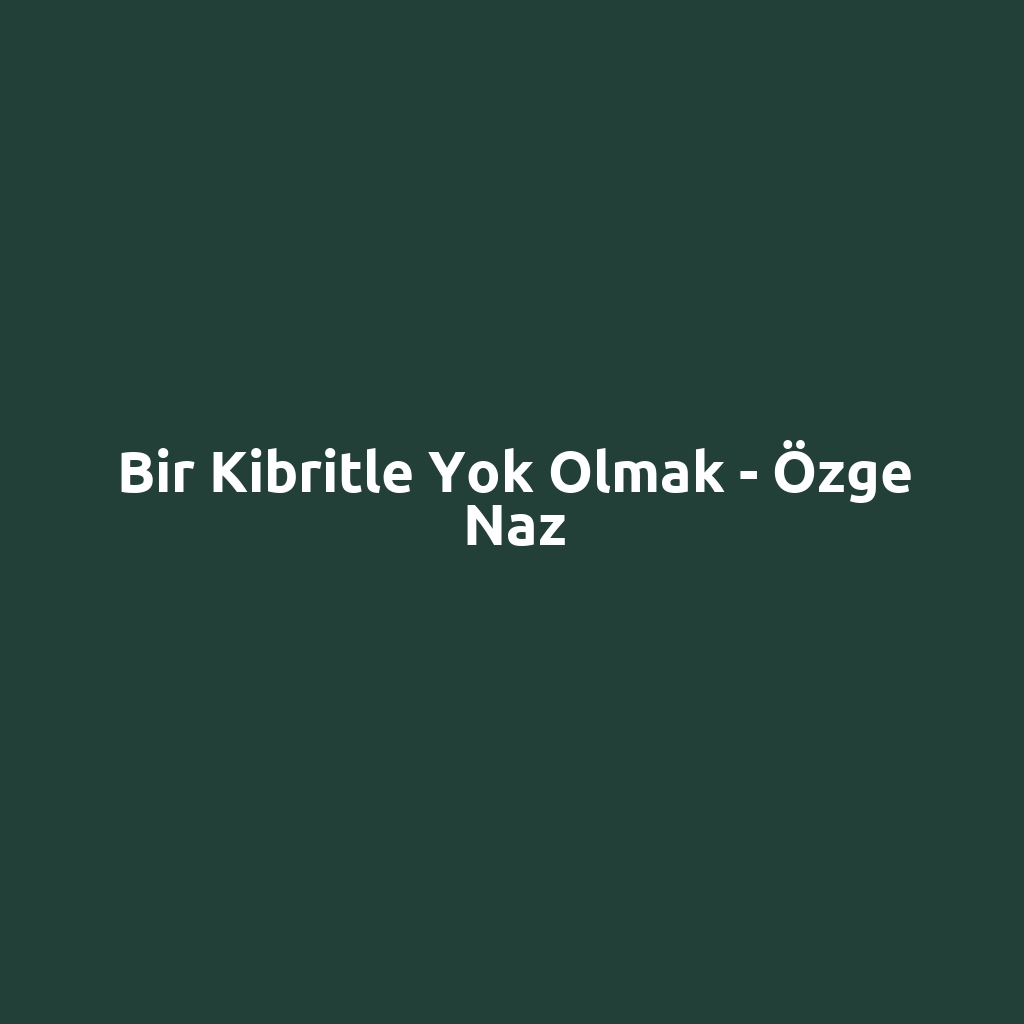 Bir Kibritle Yok Olmak - Özge Naz