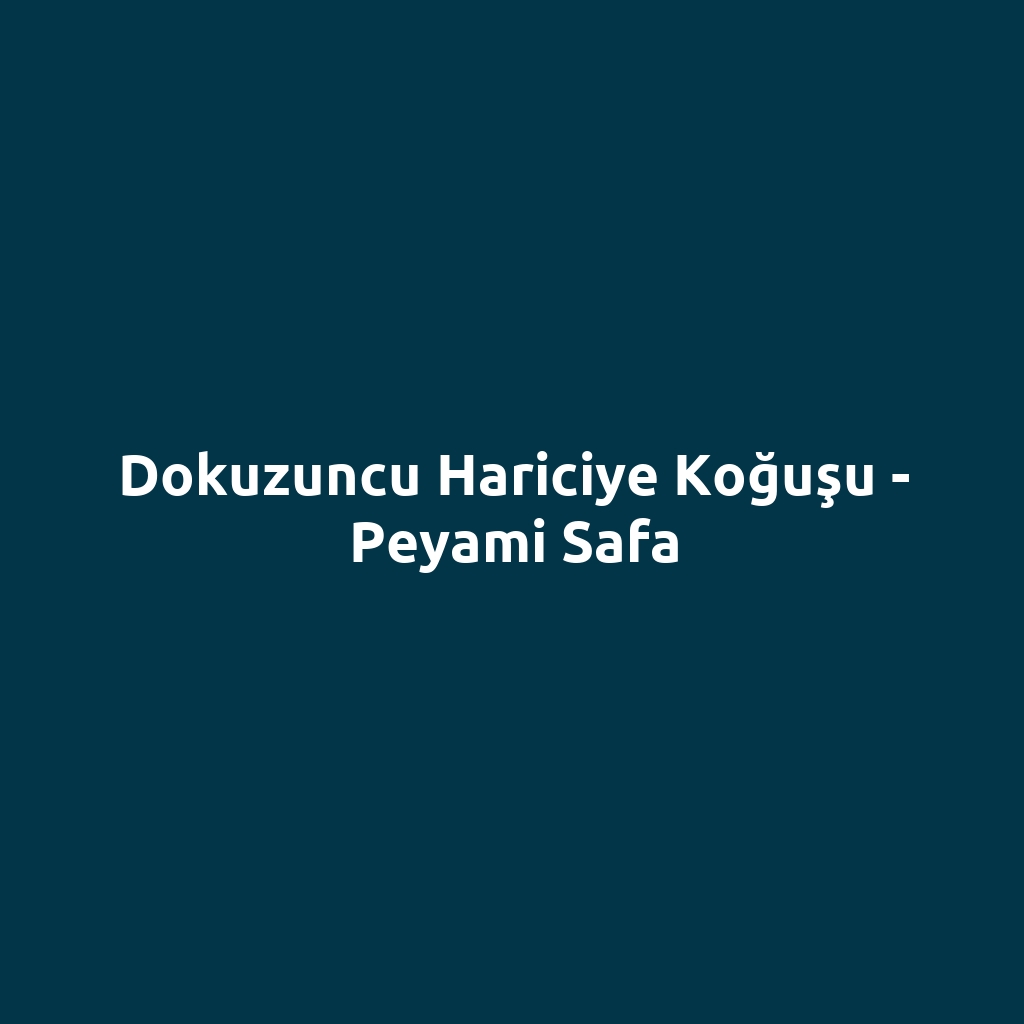 Dokuzuncu Hariciye Koğuşu - Peyami Safa