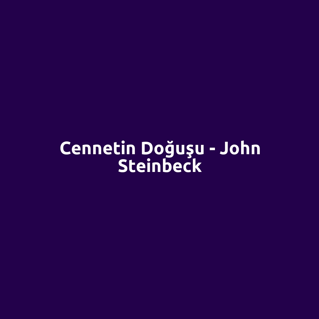 Cennetin Doğuşu - John Steinbeck