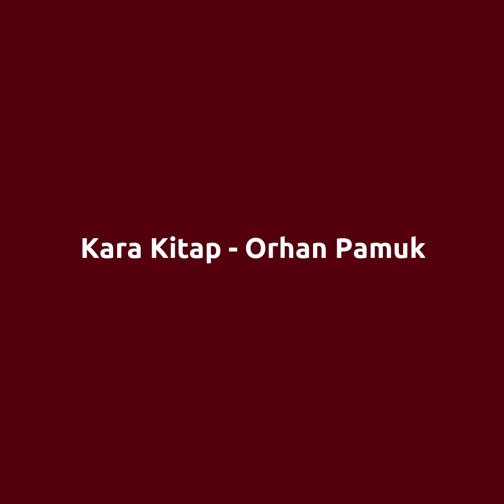 Kara Kitap - Orhan Pamuk