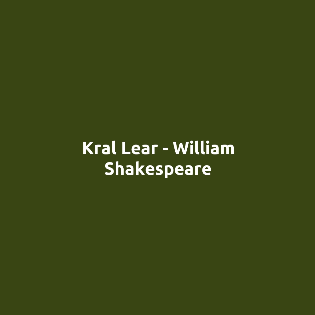 Kral Lear - William Shakespeare
