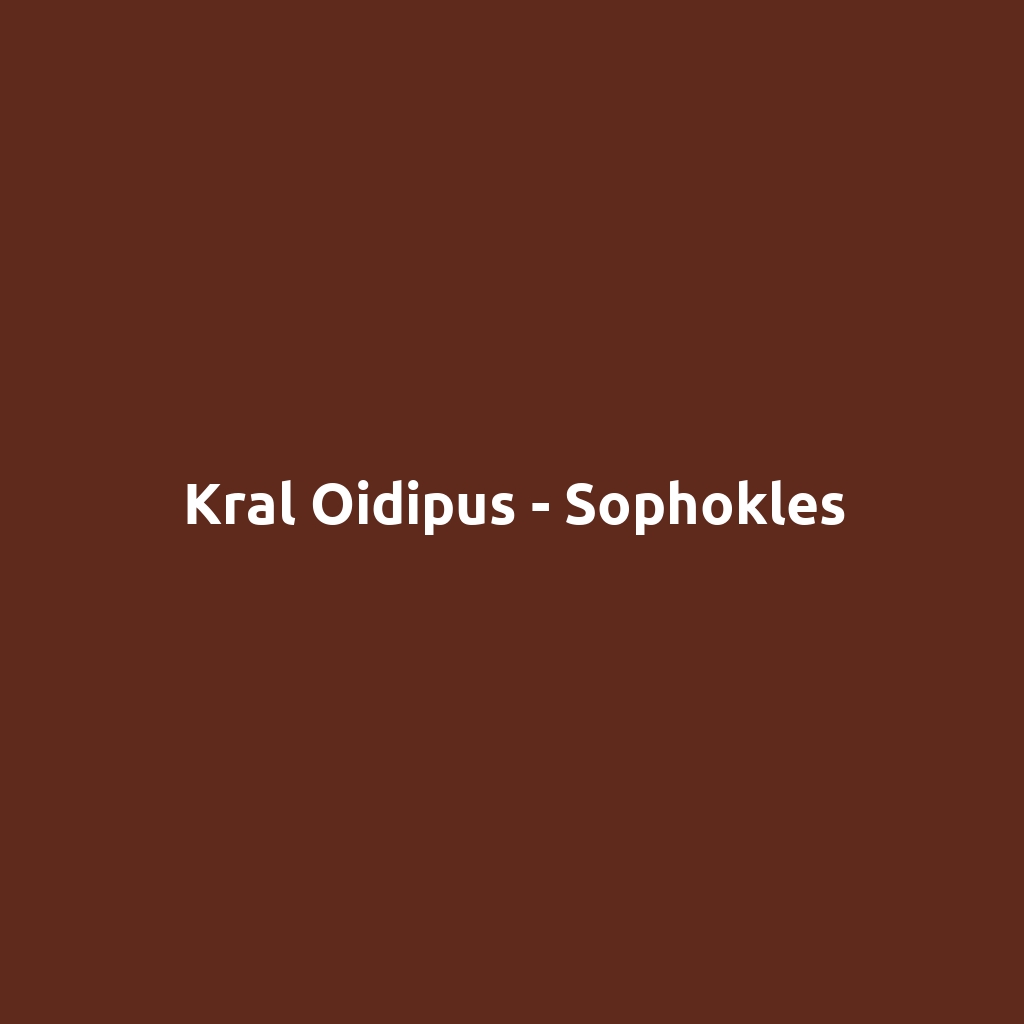 Kral Oidipus - Sophokles