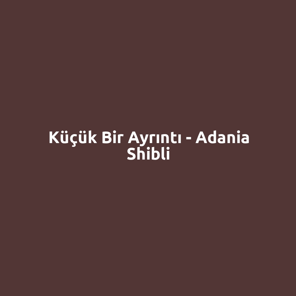 Küçük Bir Ayrıntı - Adania Shibli