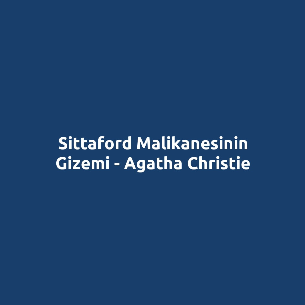 Sittaford Malikanesinin Gizemi - Agatha Christie
