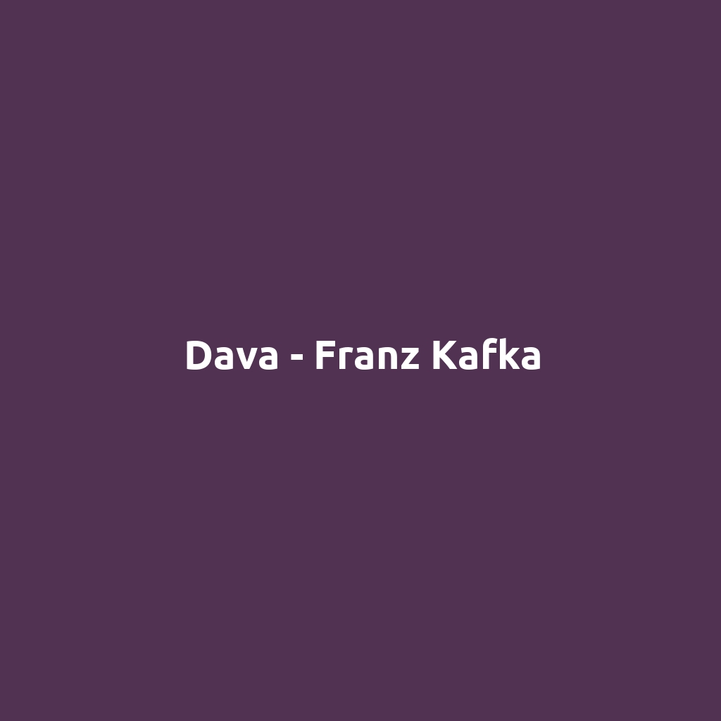Dava - Franz Kafka