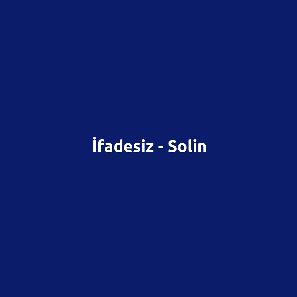 İfadesiz - Solin