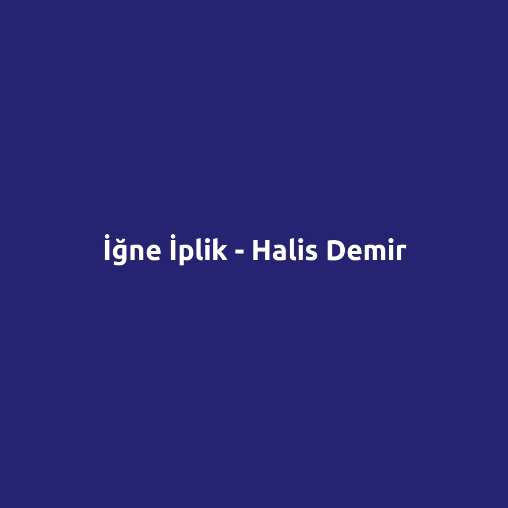 İğne İplik - Halis Demir