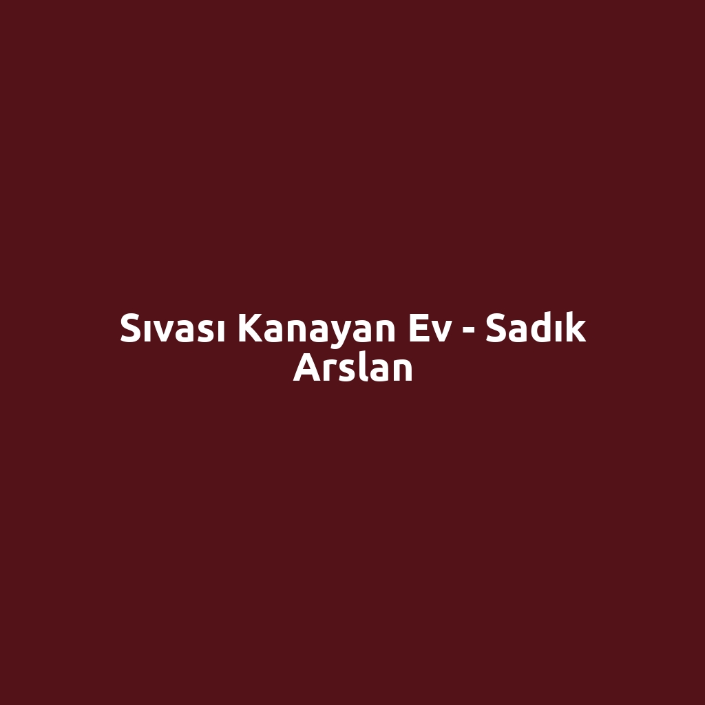Sıvası Kanayan Ev - Sadık Arslan