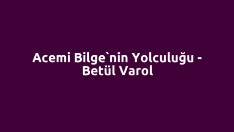Acemi Bilge`nin Yolculuğu - Betül Varol