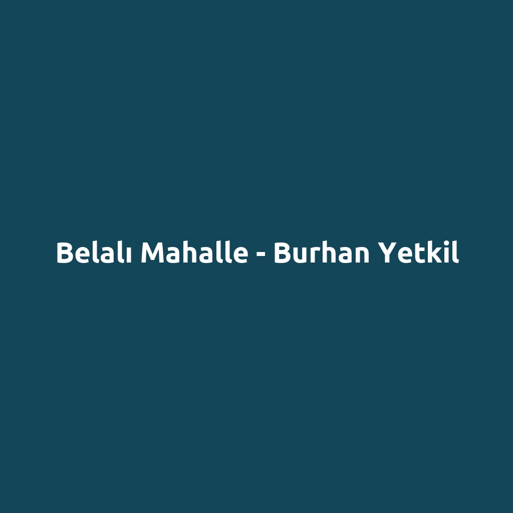 Belalı Mahalle - Burhan Yetkil