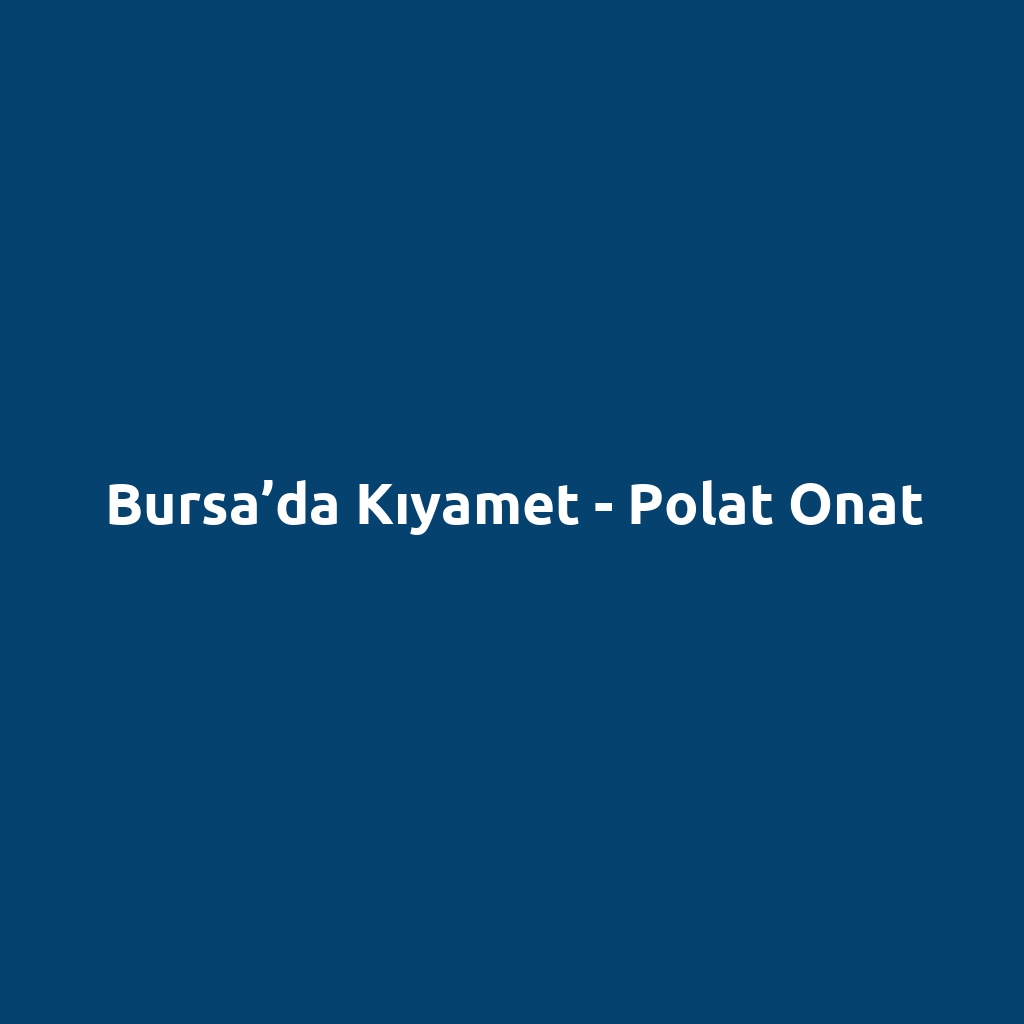 Bursa’da Kıyamet - Polat Onat