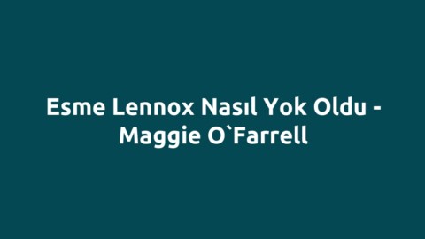 Esme Lennox Nasıl Yok Oldu - Maggie O`Farrell