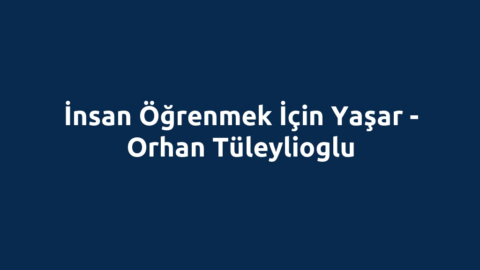 İnsan Öğrenmek İçin Yaşar - Orhan Tüleylioglu