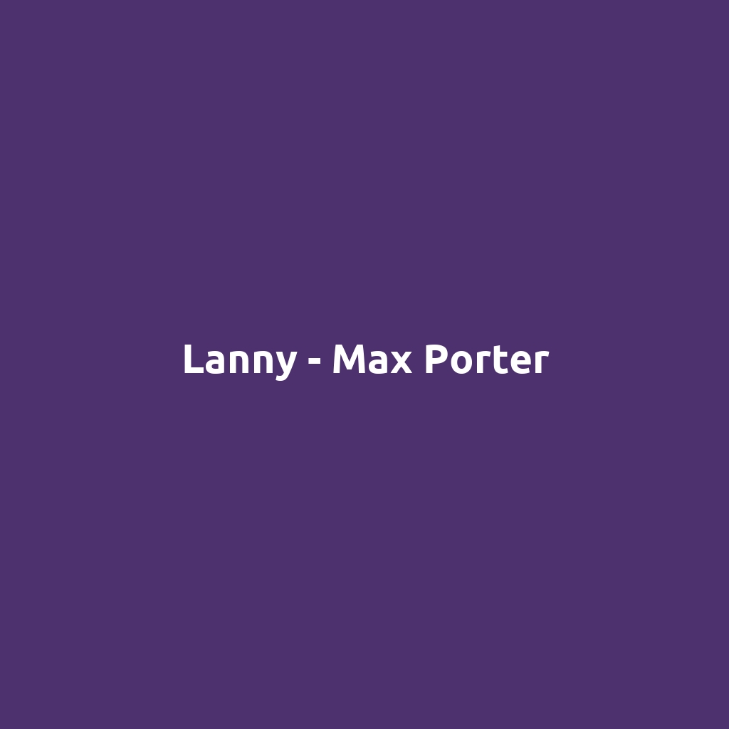 Lanny - Max Porter