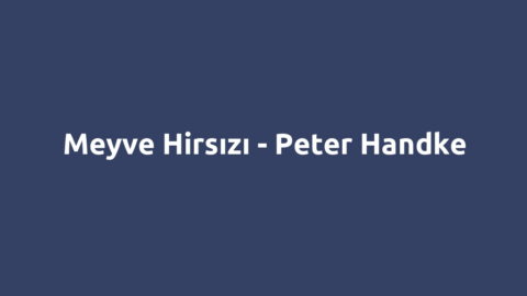 Meyve Hirsızı - Peter Handke
