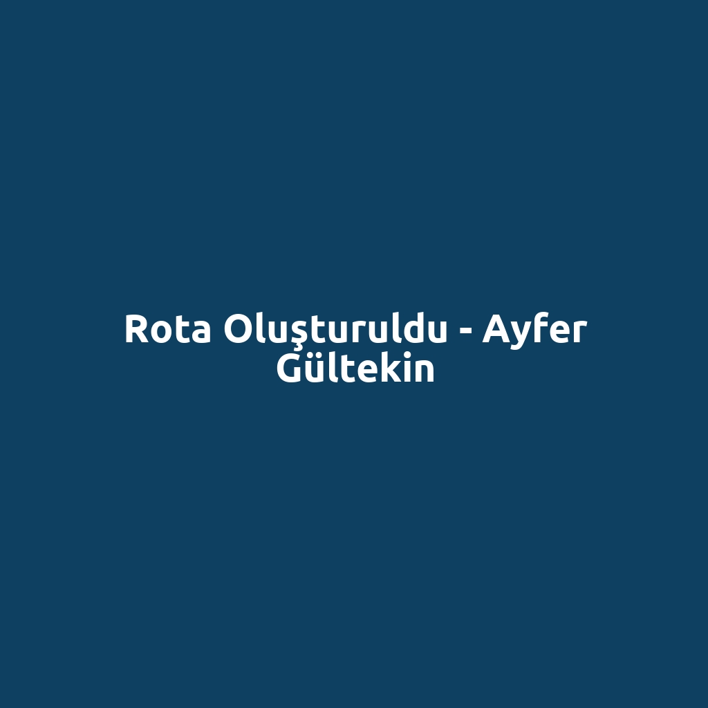 Rota Oluşturuldu - Ayfer Gültekin