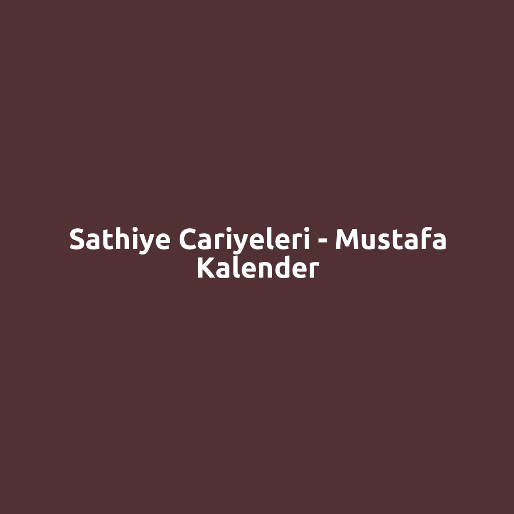 Sathiye Cariyeleri - Mustafa Kalender
